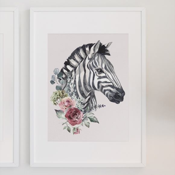 Watercolor Zebra Wall Art Poster Print UNFRAMED - Picture 11 of 17